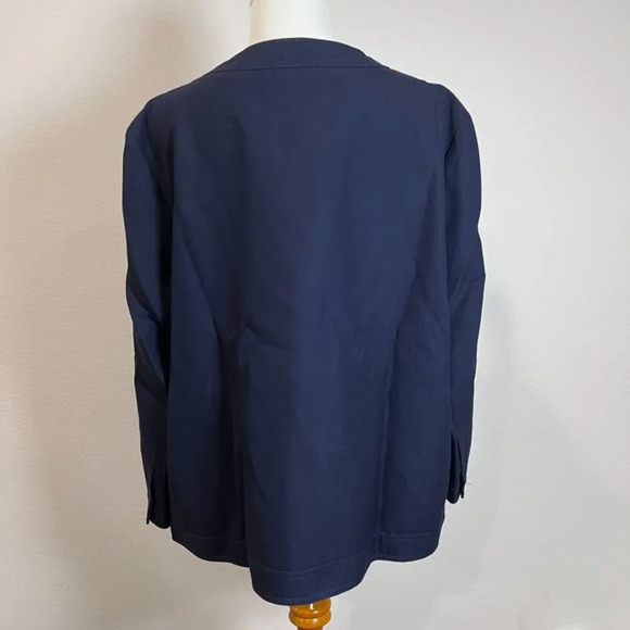 Gucci Jacket Women 58 Gold Button Uniform Blazer Linen Blend Navy Blue XXL - Picture 3 of 9